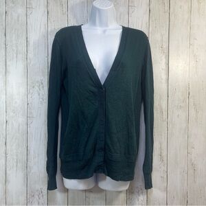 CAbi Boyfriend Pocket Knit Emerald Cardigan Small Style 240